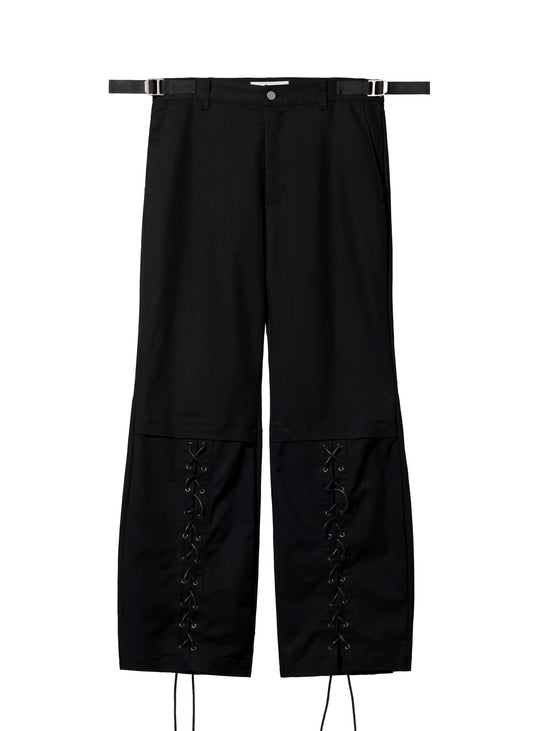 EQUALNEAR_Boxer Flared Pants (Black)