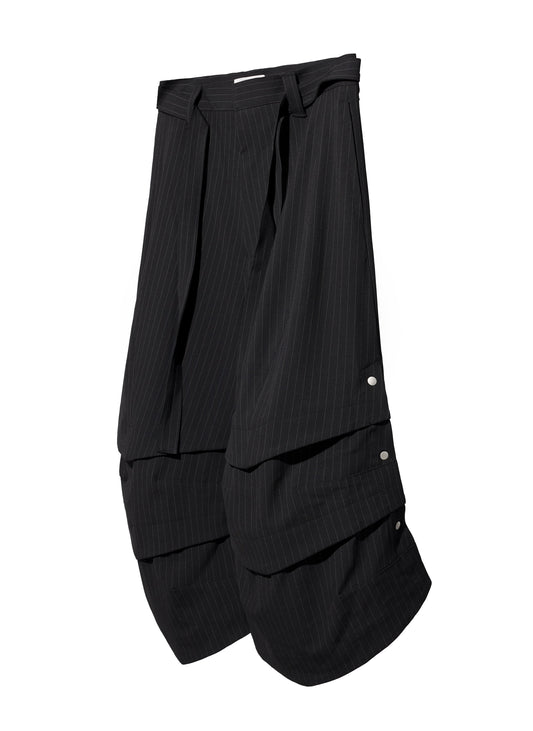 EQUALNEAR_Armor Jorts-Pinstripe Suiting (Black)