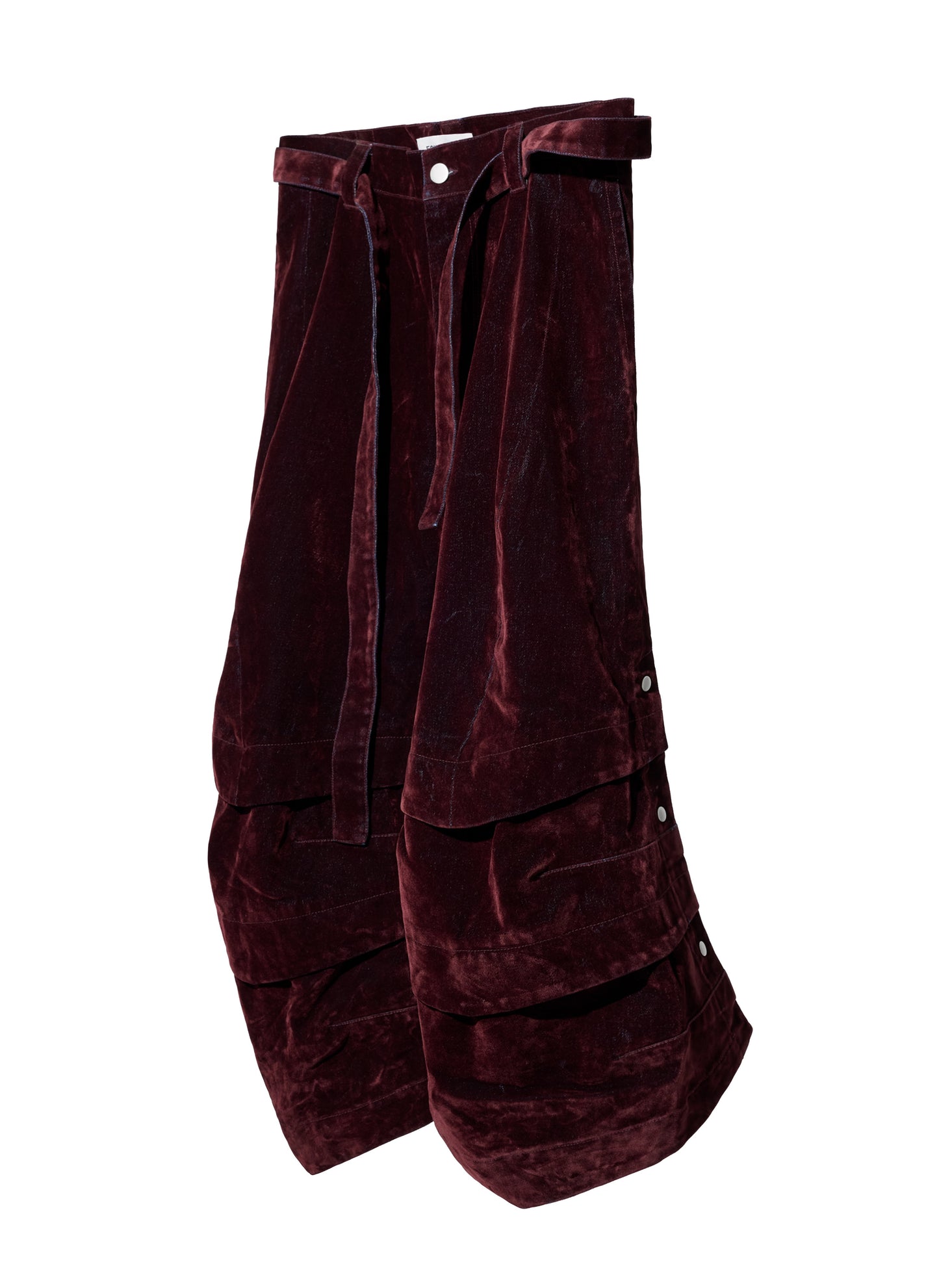 EQUALNEAR_Armor Jorts-Flocked Denim (Burgundy)