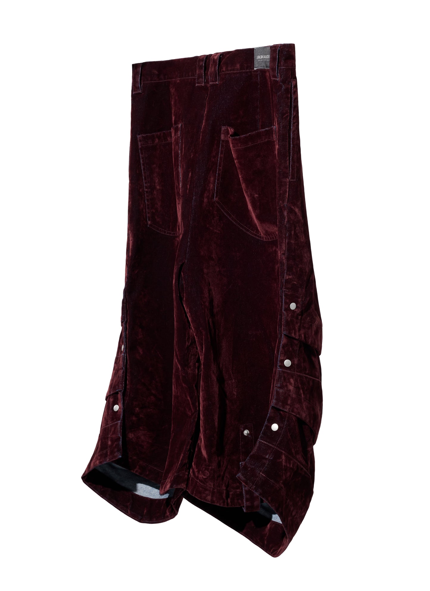EQUALNEAR_Armor Jorts-Flocked Denim (Burgundy)