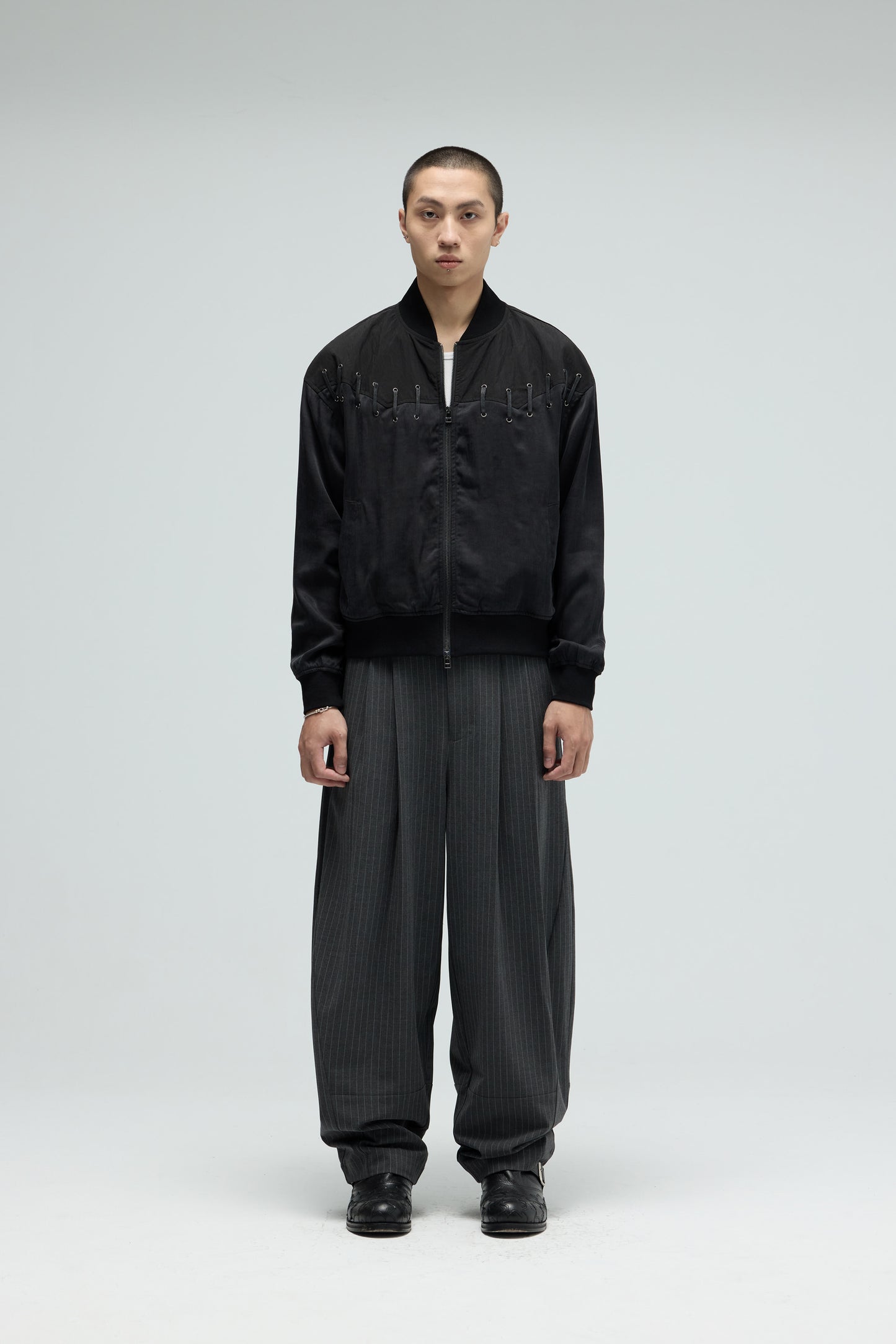 EQUALNEAR_Rodeo Bomber Jacket (Black)