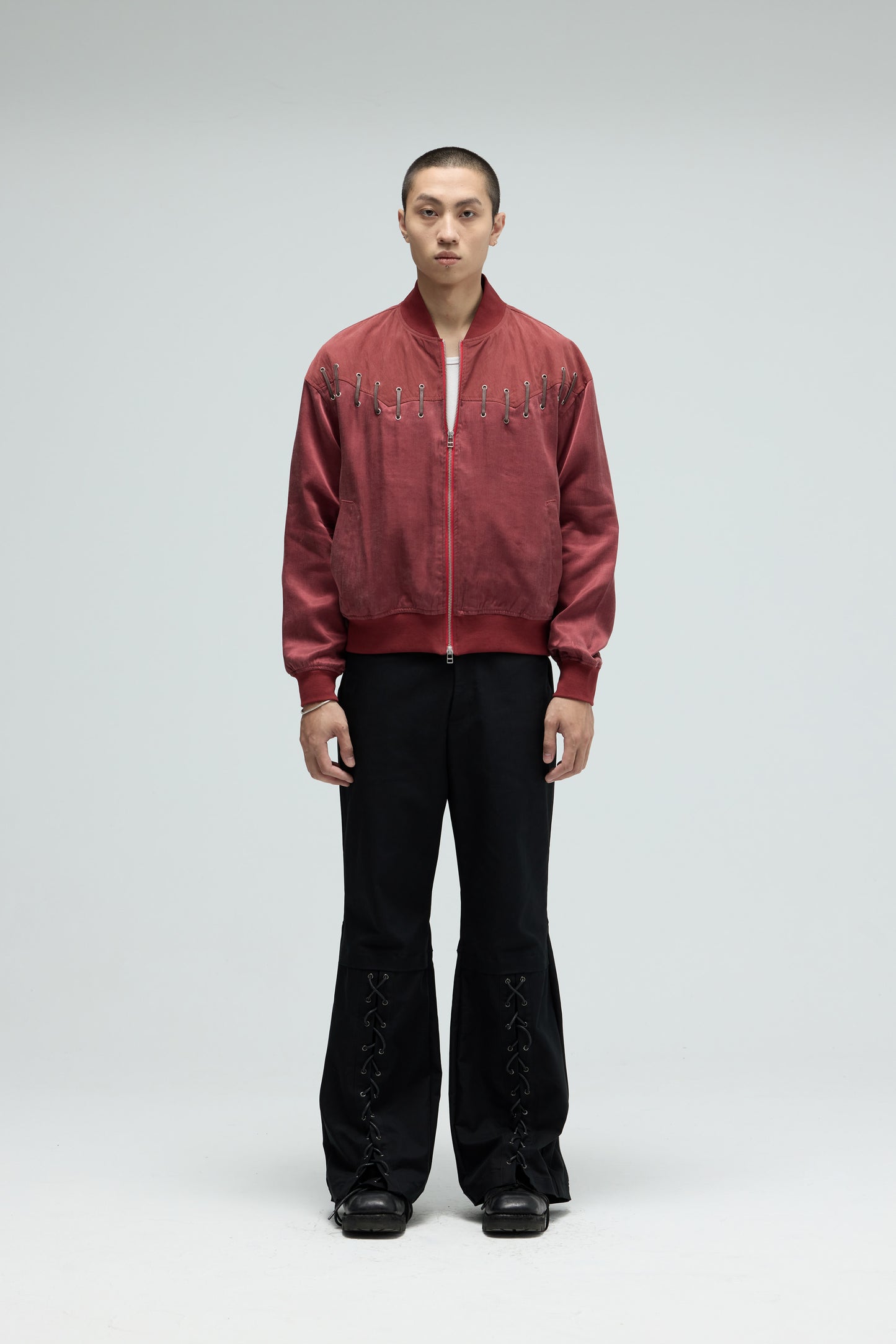 EQUALNEAR_Rodeo Bomber Jacket (Red)