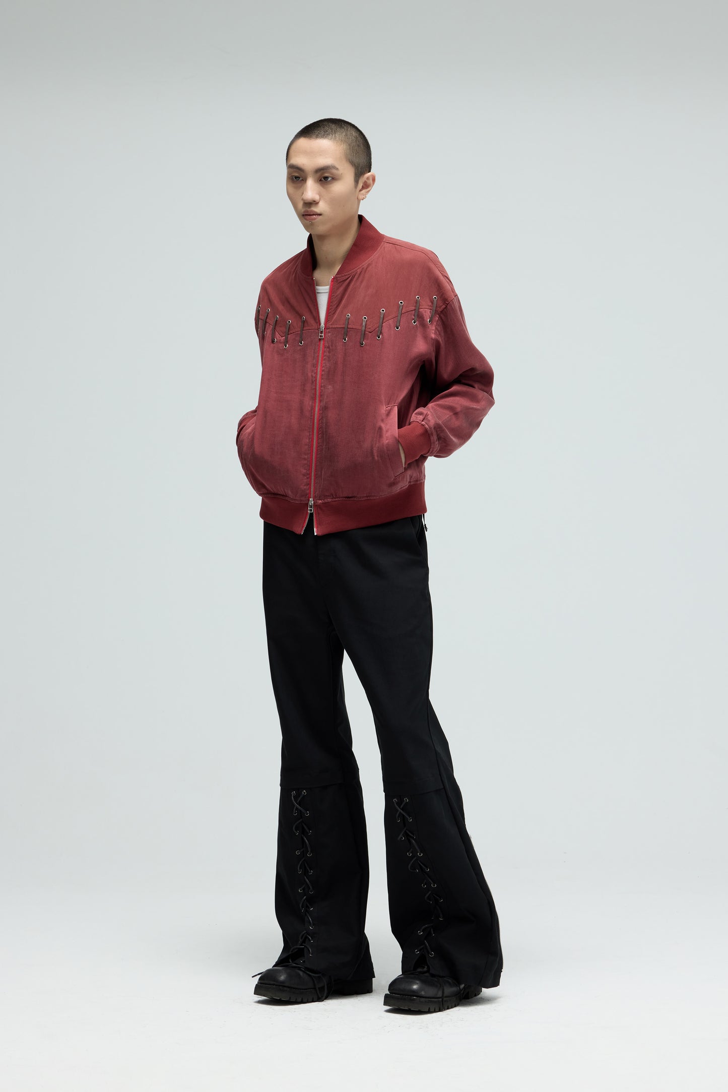 EQUALNEAR_Rodeo Bomber Jacket (Red)