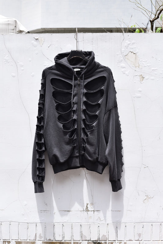 AVAVAV_OS SHOULDERLESS HOODIE CUT-OUT (Black)