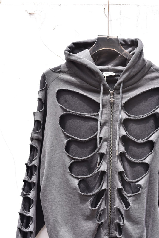 AVAVAV_OS SHOULDERLESS HOODIE CUT-OUT (Black)