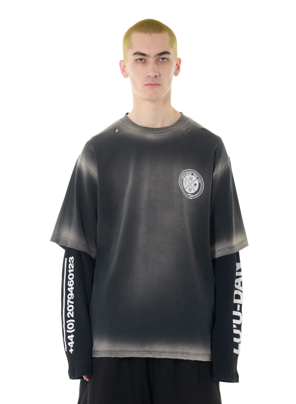 LU'U DAN_Double Deck Tee (Corroded Black)