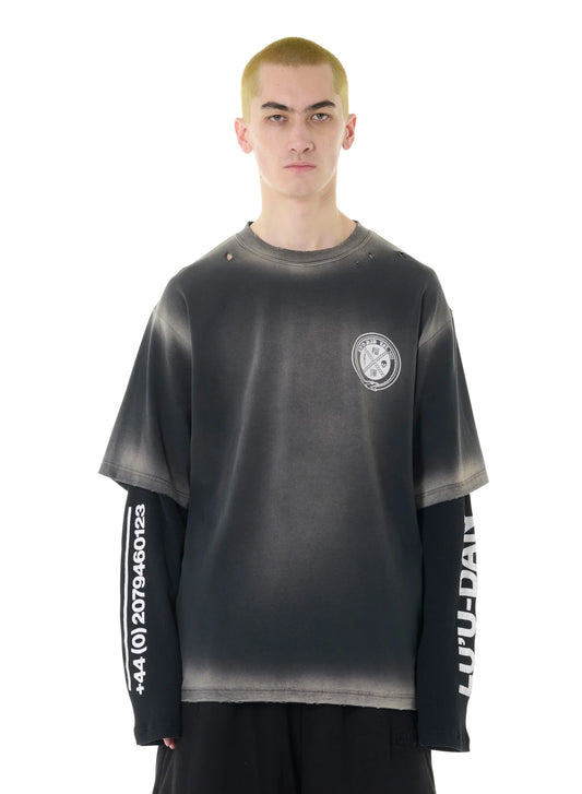 LU'U DAN_Double Deck Tee (Corroded Black)