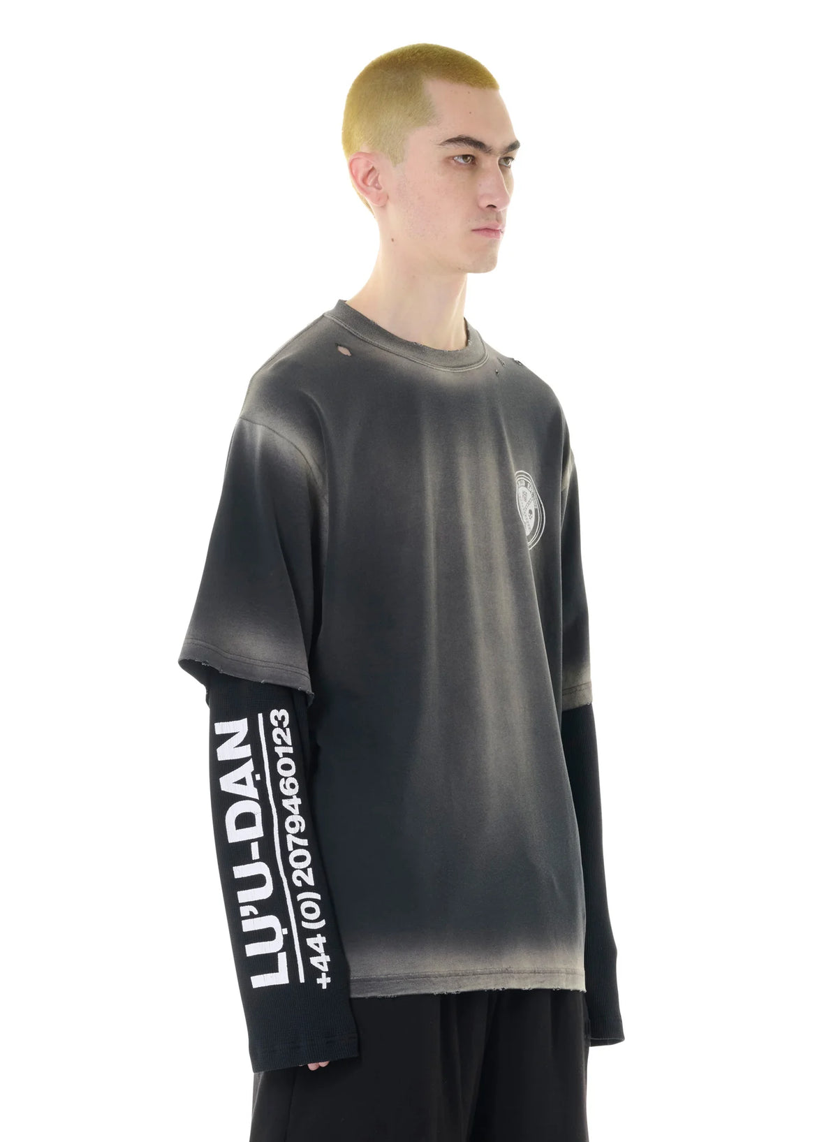LU'U DAN_Double Deck Tee (Corroded Black)