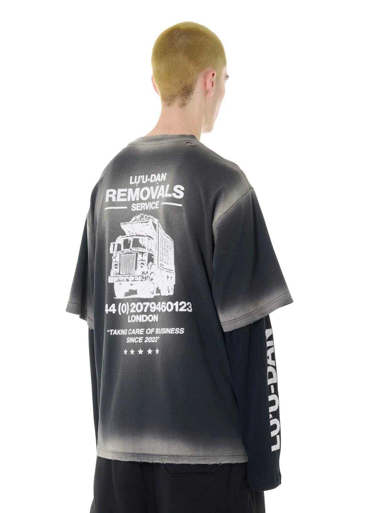 LU'U DAN_Double Deck Tee (Corroded Black)