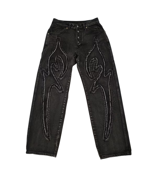 Thug Club_Tribal Denim Pants (Black)