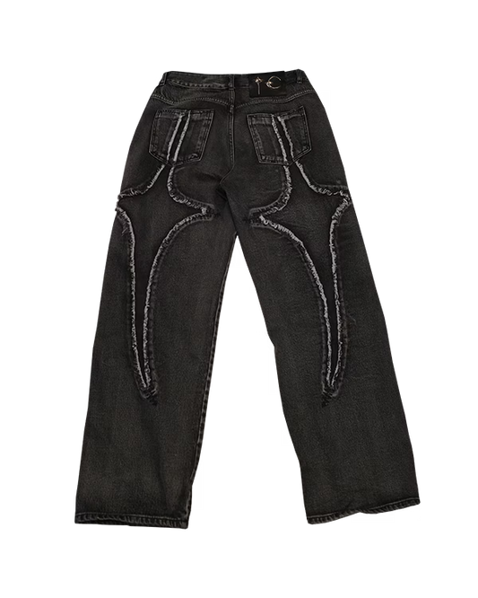 Thug Club_Tribal Denim Pants (Black)