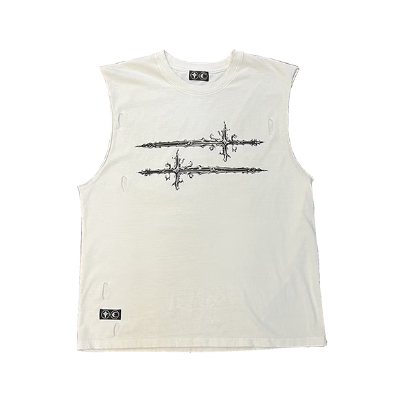 Thug Club_Cross T Sleeveless (White)