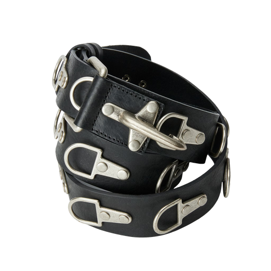 Thug Club_Full Metal Leather Belt (Black)