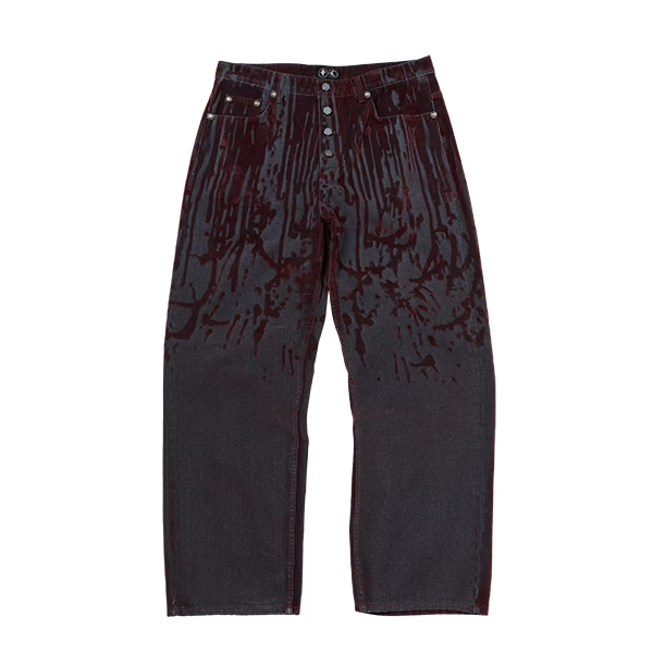 Thug Club_Blood Lazered Denim Pants (Red)