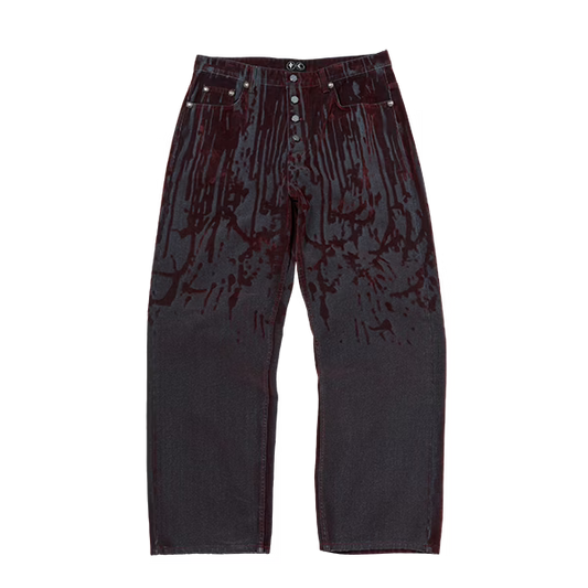 Thug Club_Blood Lazered Denim Pants (Red)