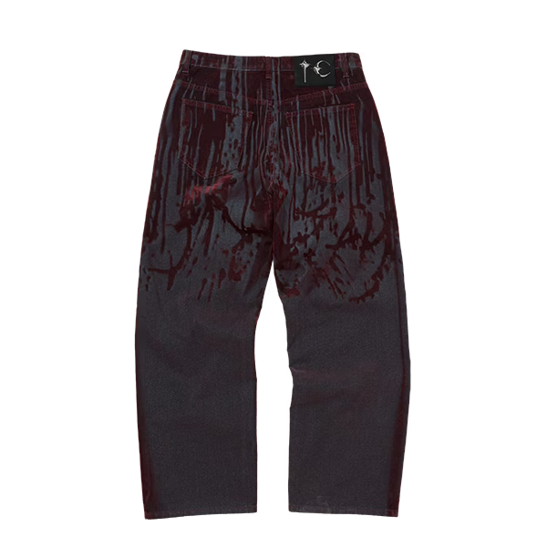 Thug Club_Blood Lazered Denim Pants (Red)