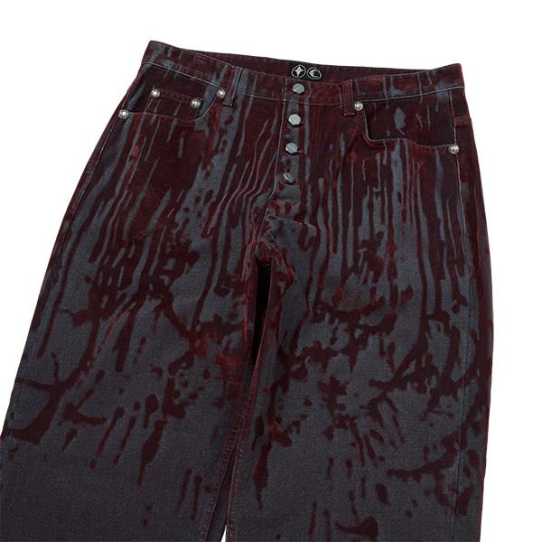 Thug Club_Blood Lazered Denim Pants (Red)
