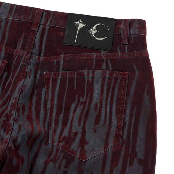 Thug Club_Blood Lazered Denim Pants (Red)
