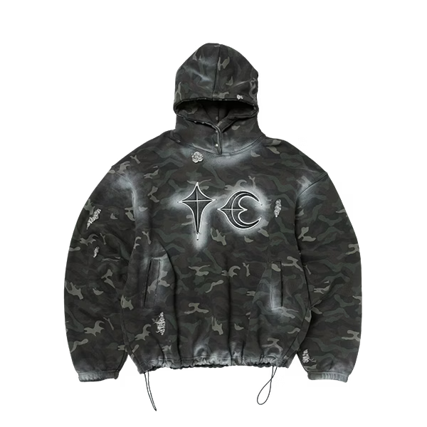 Thug Club_Sprayed Camoflage Rock Hoodie (Camo)