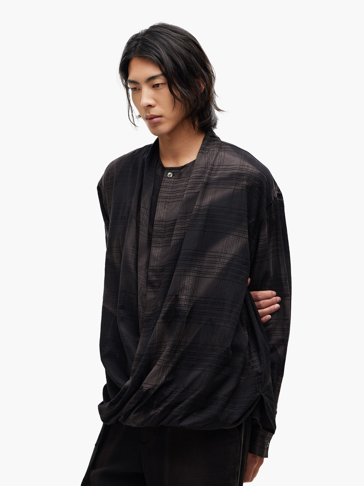 JiyongKim_Sun-Bleached Drape Shirt (Black)