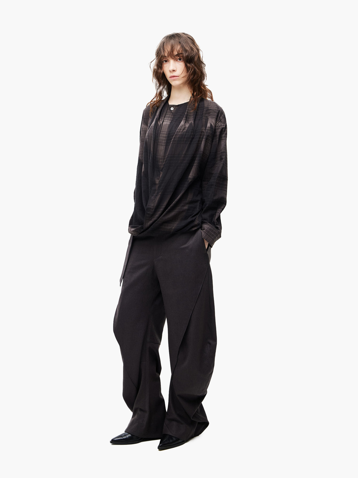 JiyongKim_Sun-Bleached Drape Shirt (Black)