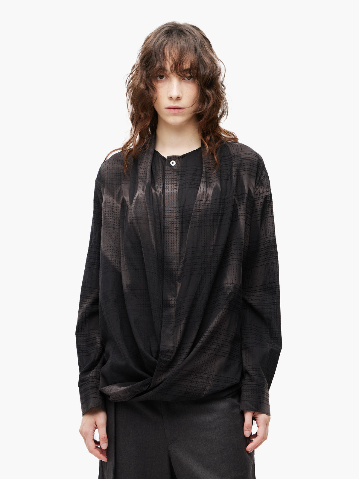 JiyongKim_Sun-Bleached Drape Shirt (Black)