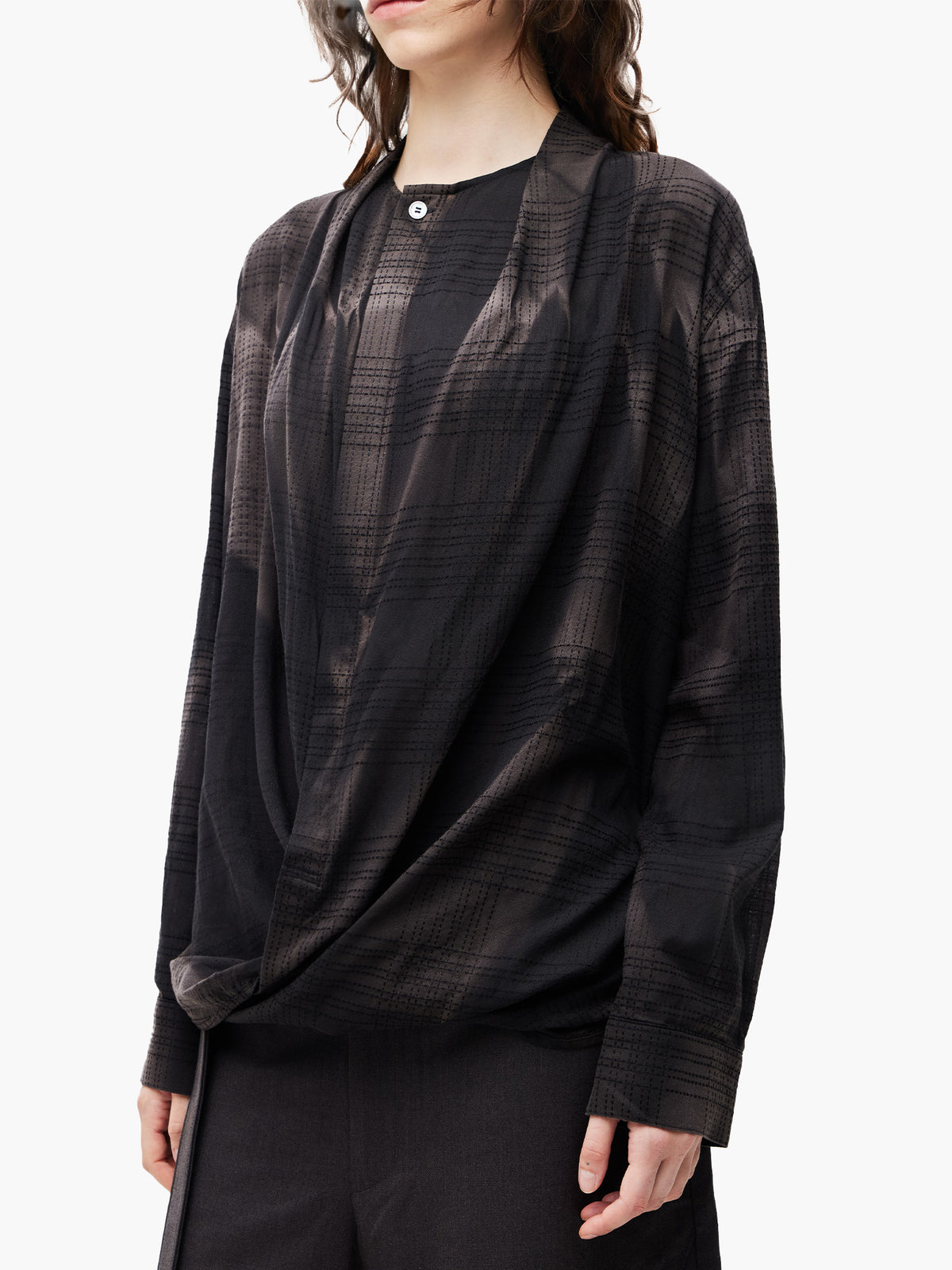 JiyongKim_Sun-Bleached Drape Shirt (Black)