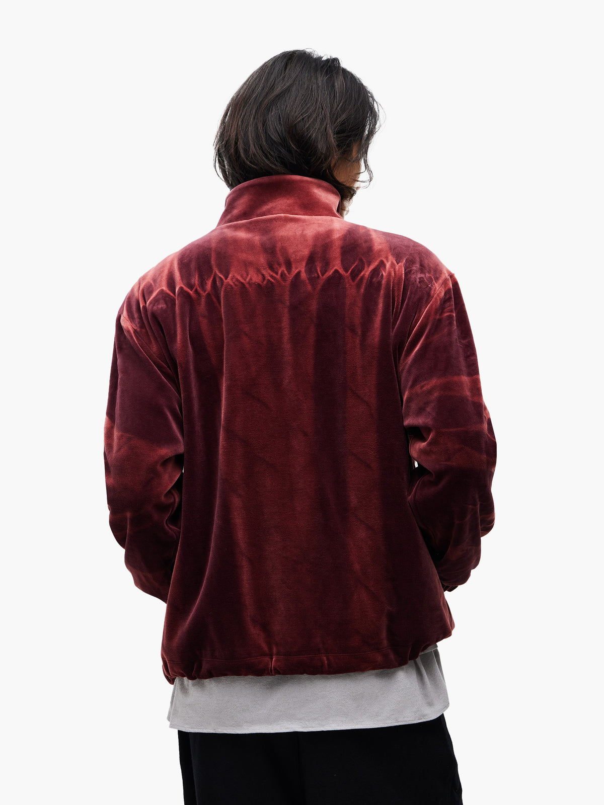 JiyongKim_Sun-Bleached Half-Zip Sweatshirt (Burgundy)