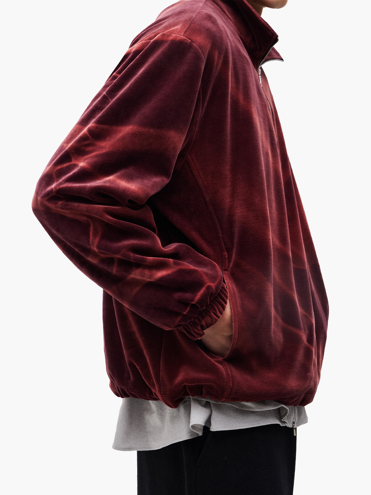 JiyongKim_Sun-Bleached Half-Zip Sweatshirt (Burgundy)