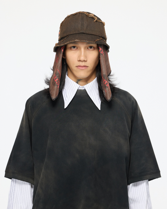 blANk_SET STUDIO_FATIGUE HAT (Rust Dye)