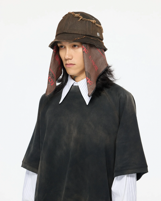 blANk_SET STUDIO_FATIGUE HAT (Rust Dye)