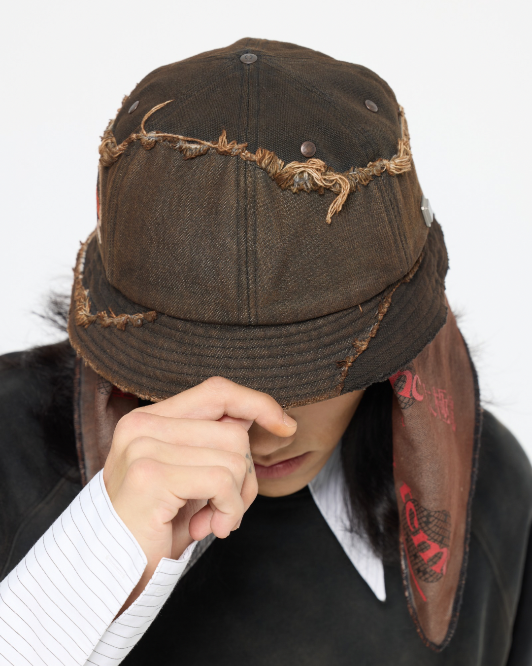 blANk_SET STUDIO_FATIGUE HAT (Rust Dye)