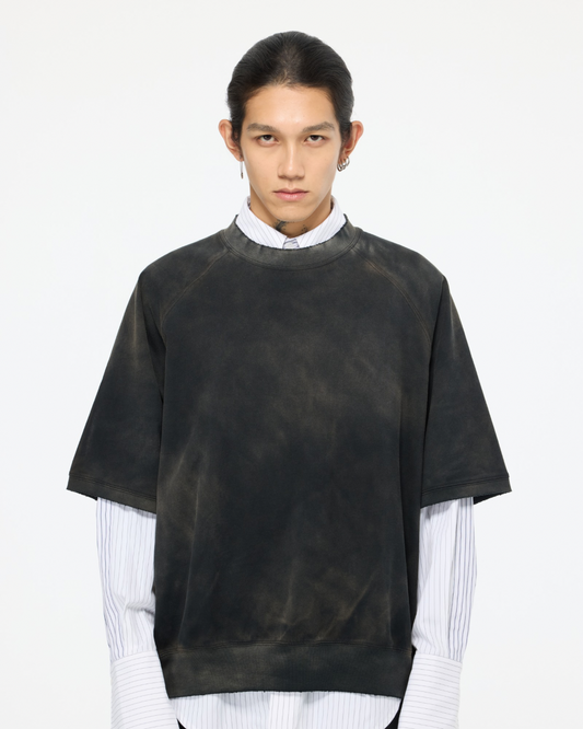 blANk_SET STUDIO_KNITTED RAGLAN SLEEVE TOP (Monkey Wash)