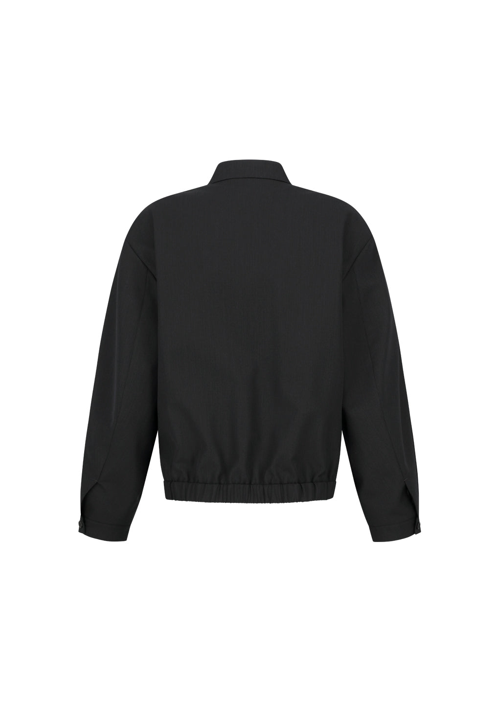 AMOMENTO_WOOL STRIPE ZIP-UP JUMPER (Black)