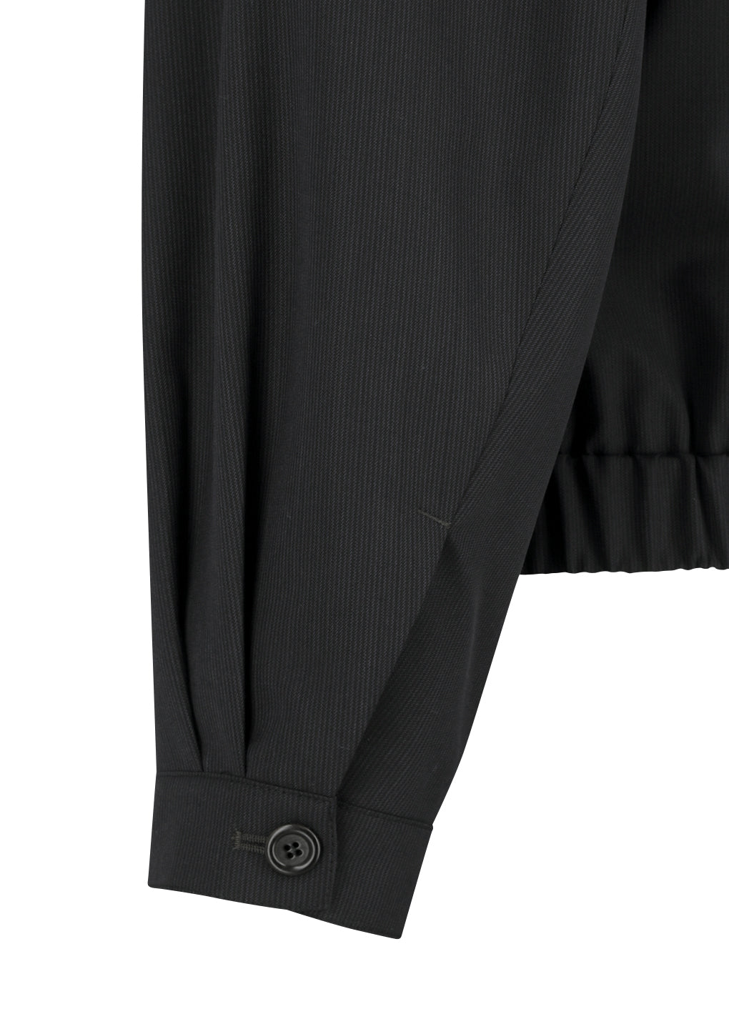 AMOMENTO_WOOL STRIPE ZIP-UP JUMPER (Black)