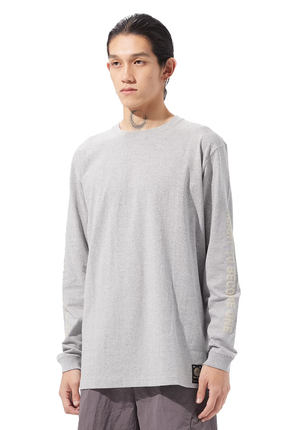 Wave of Sand_PRINT LOGO LONG T SHIRTS (Stone)