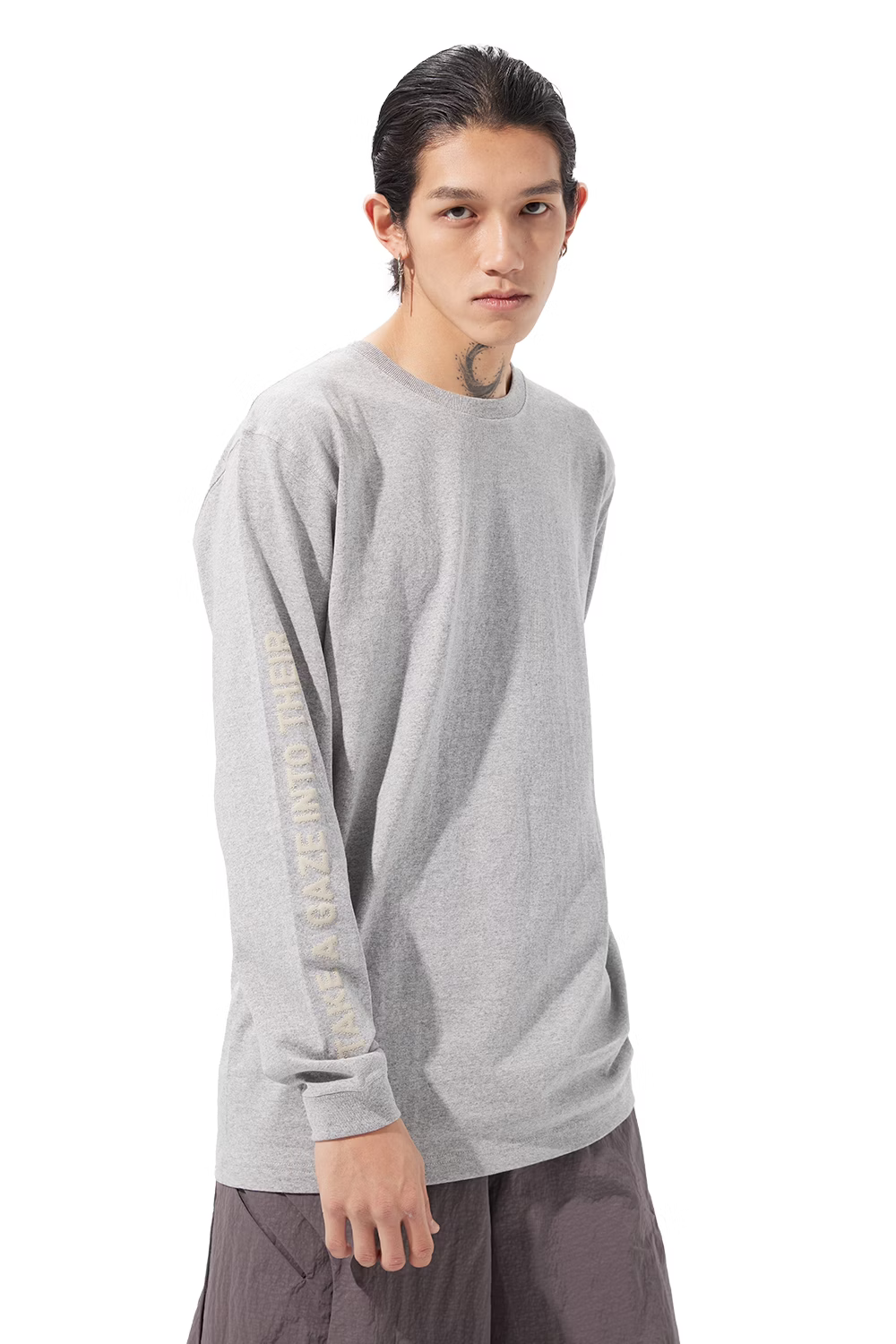 Wave of Sand_PRINT LOGO LONG T SHIRTS (Stone)