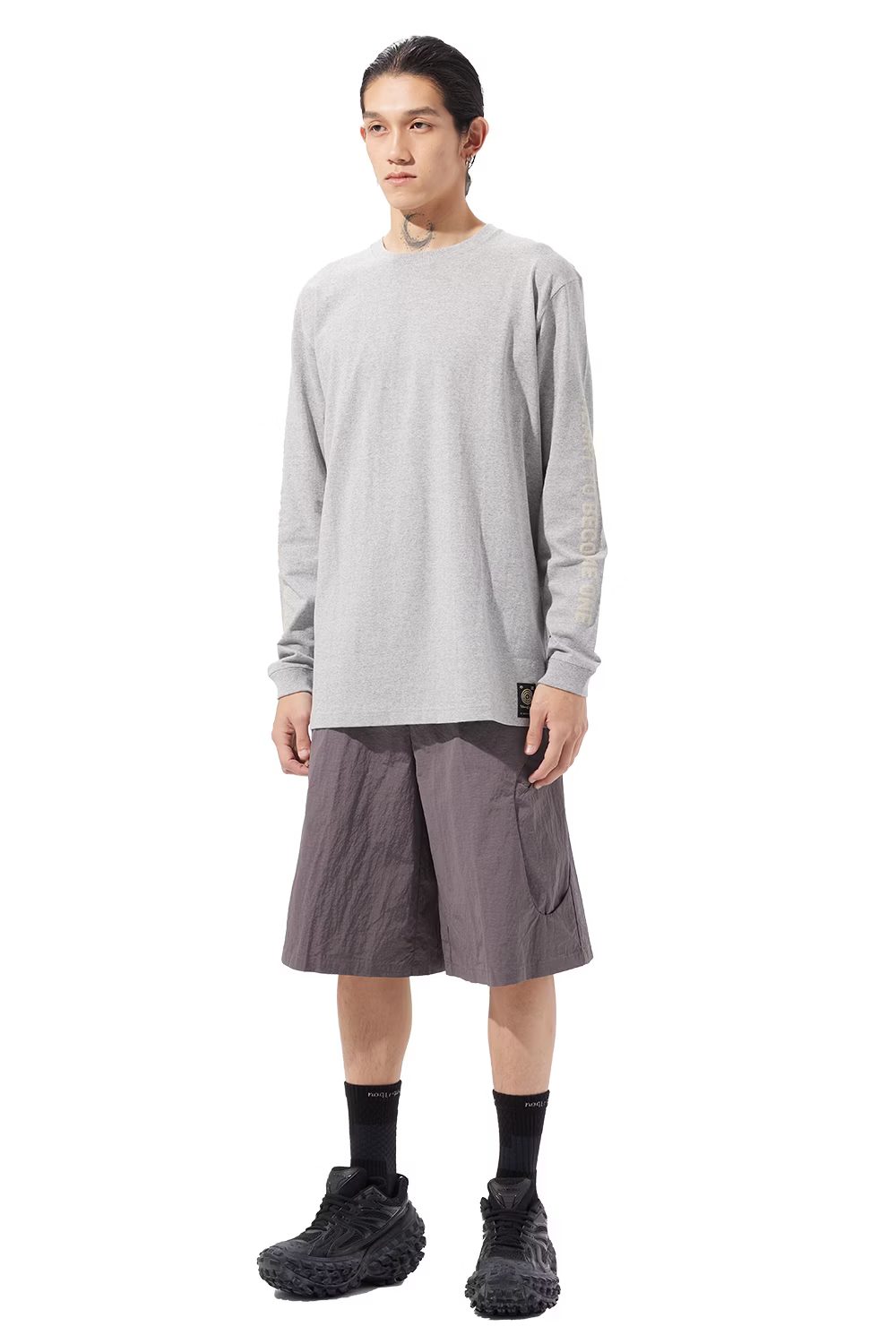 Wave of Sand_PRINT LOGO LONG T SHIRTS (Stone)