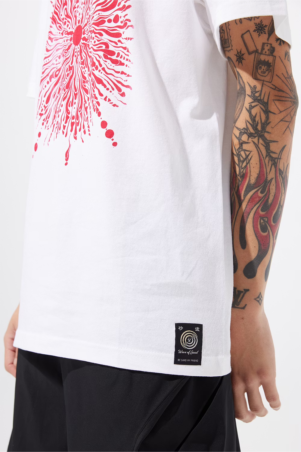 Wave of Sand_SATOSHI OVER PRINT T SHIRTS (White)