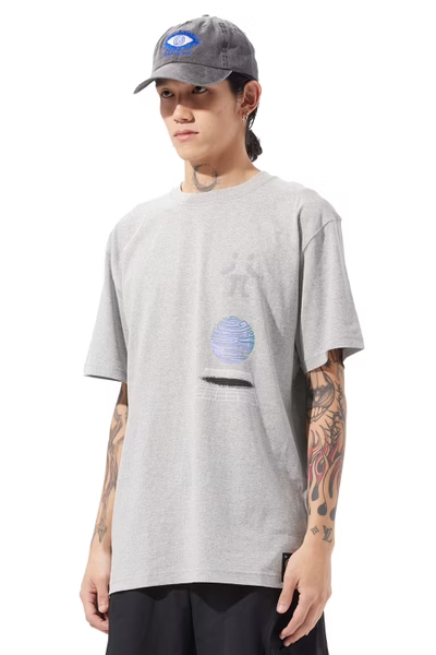 Wave of Sand_SATOSHI OVER PRINT T SHIRTS (Stone)