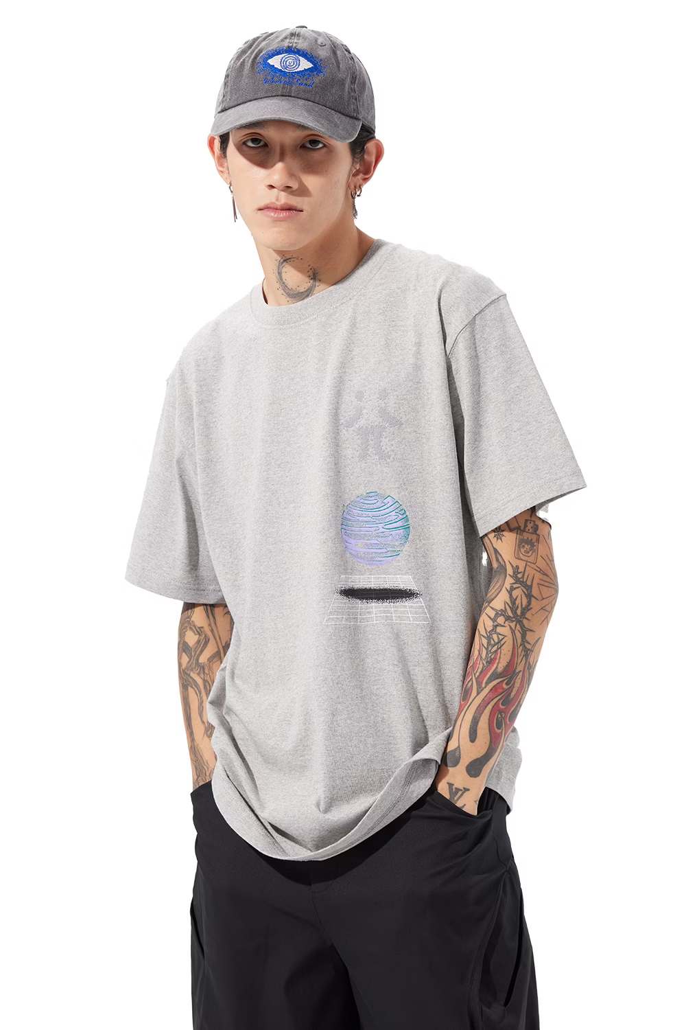Wave of Sand_SATOSHI OVER PRINT T SHIRTS (Stone)