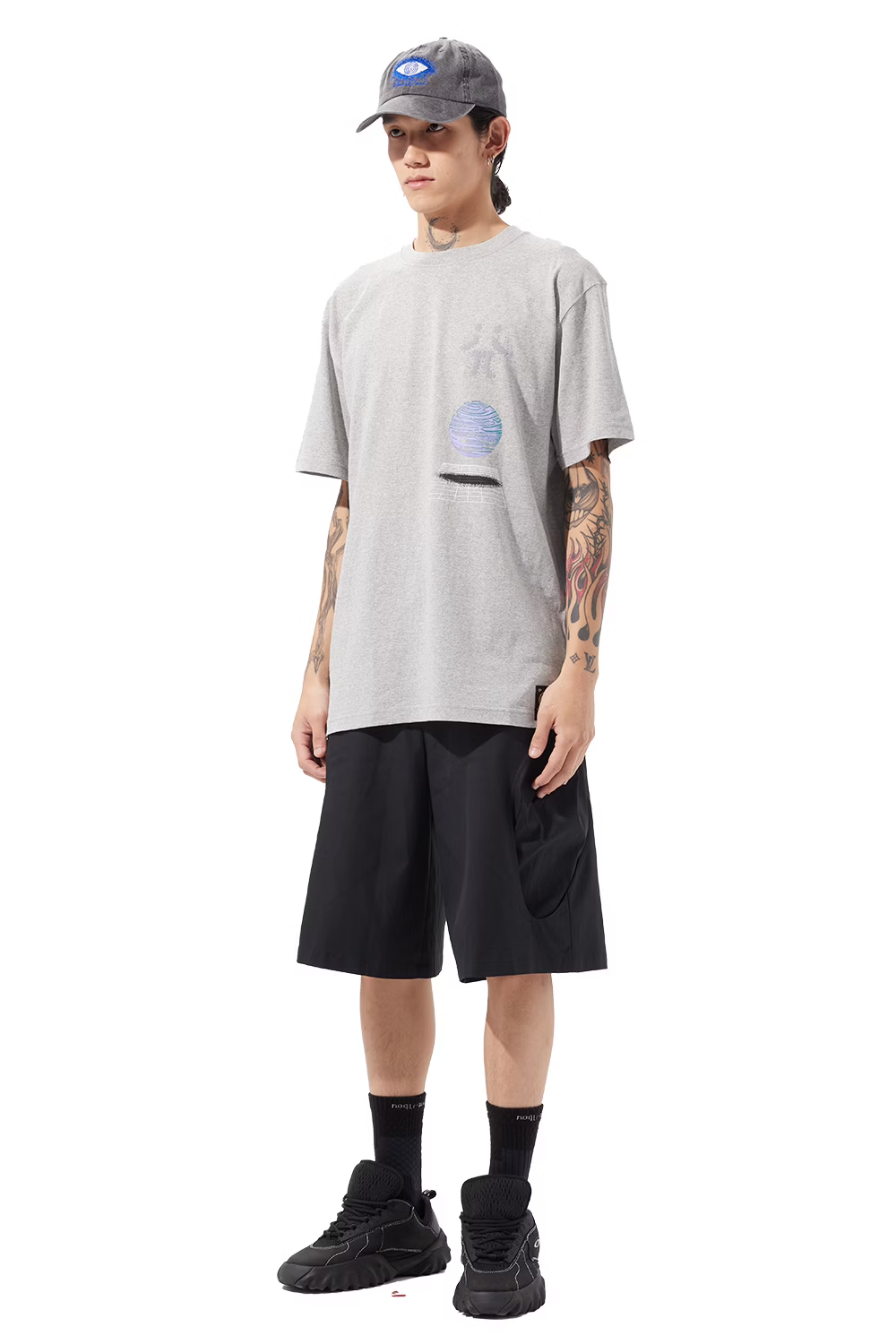 Wave of Sand_SATOSHI OVER PRINT T SHIRTS (Stone)