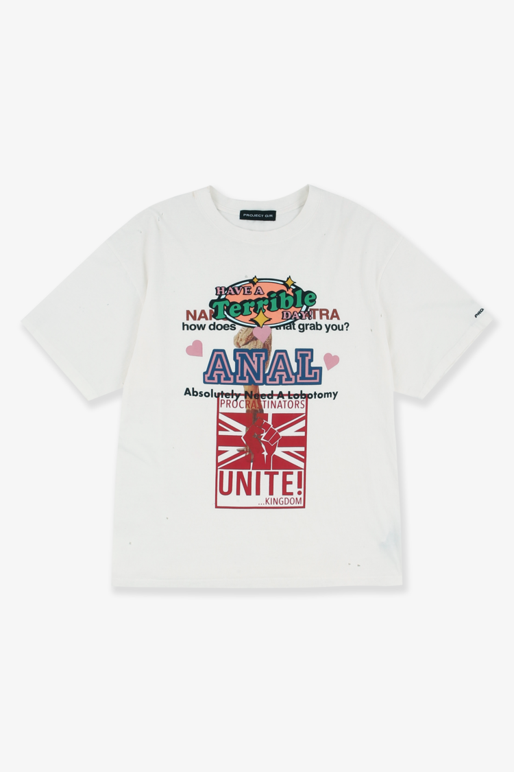 PROJECT G/R_MIXED PRINTED VINTAGE T-SHIRT (White)