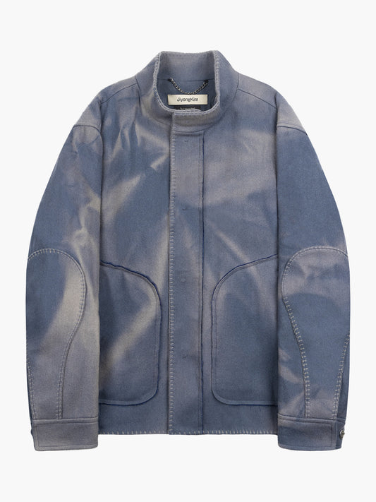JiyongKim_Sun-Bleached Blanket Jacket (Blue)