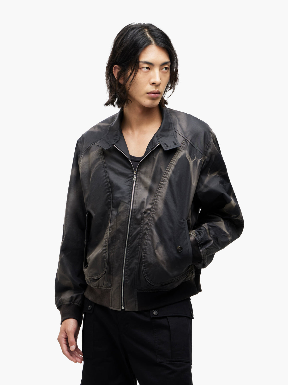 JiyongKim_Sun-Bleached High Neck Blouson (Black)