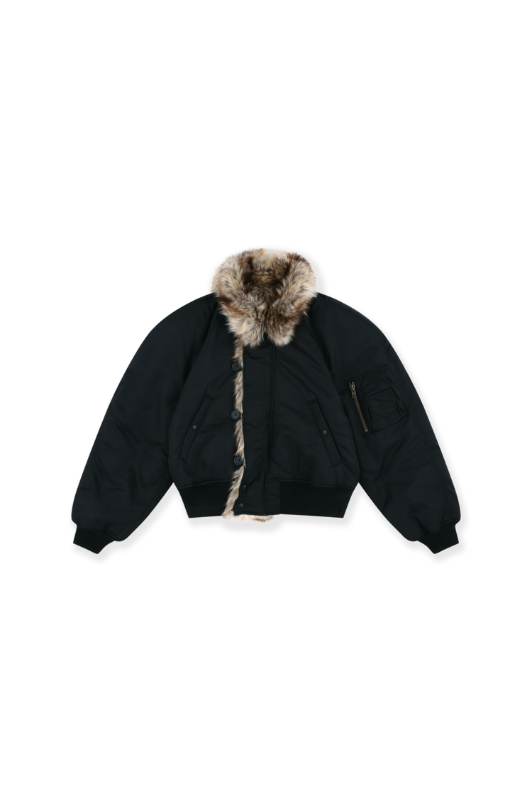 Protocol Index_EXAGGERATED SHOULDER FUR N2B JACKET (Black)