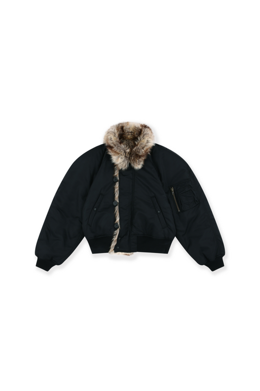 Protocol Index_EXAGGERATED SHOULDER FUR N2B JACKET (Black)