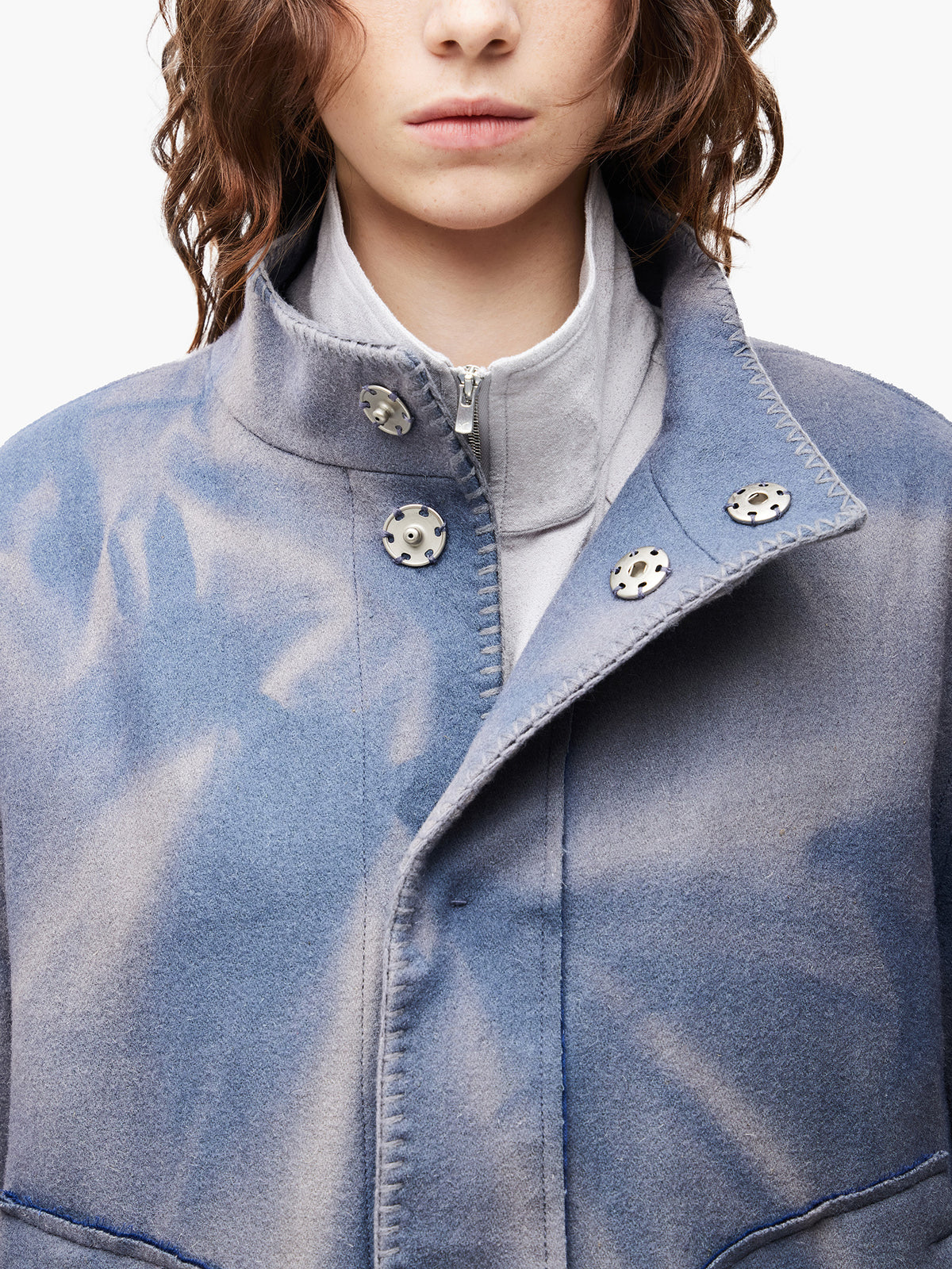 JiyongKim_Sun-Bleached Blanket Jacket (Blue)