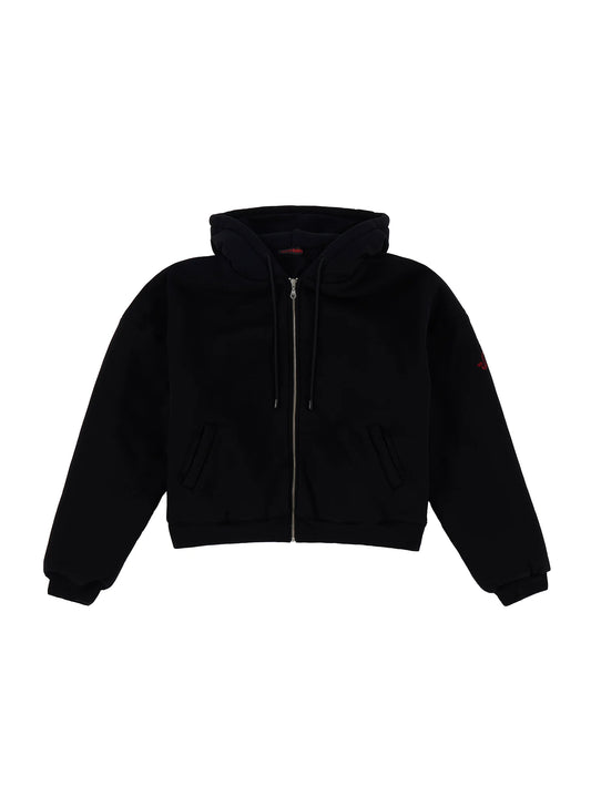 LU'U DAN_Wadded Hoodie (Soft Black)