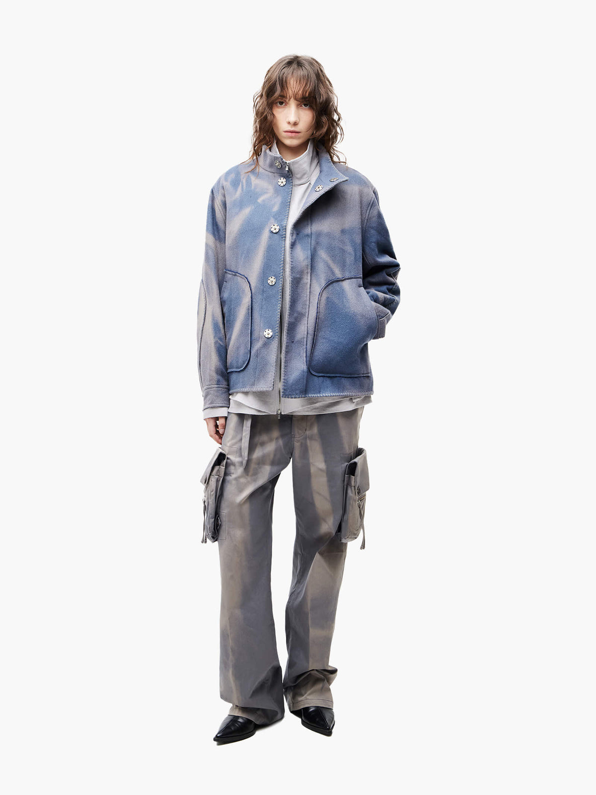 JiyongKim_Sun-Bleached Blanket Jacket (Blue)